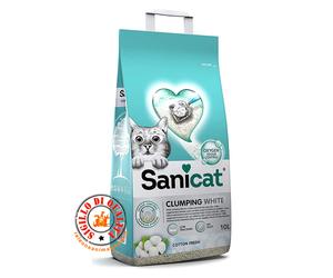 Lettiera Bianca Agglomerante Sanicat Clumping White Cotton Fresh Sabbia Gatti