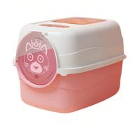 Lettiera chiusa con porta, filtro e sistema di facile pulizia Lettiera pratica e igienica, chiusa, che garantisce comfort e privacy al tuo animale domestico. È dotato di una graziosa porta decorata pe