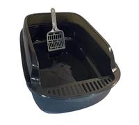 ＡＷＨＡＯ Lettiera con Coperchio Aperto Contenitore con Sabbiera Semichiuso Contenitore con Sabbia per Gatti di Grande capacità Setaccio con Lettiera per Gatti, Nero