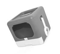Lettiera con Gatto Grande Portatile Portatile Pieghevole Box Completamente Chiuso in Vasino Entry Entry Olest Cotto di Uscita Grigio Grigio (GREY)