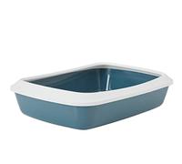 lettiera gatto chiusa - Savic Iriz - blu - aperta - con bordo - facile da pulire - 50x37x14 cm
