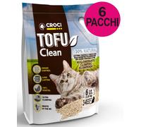 Lettiera microgranuli Tofu Clean agglomerante 6 confezioni da 6 litri cad. Croci