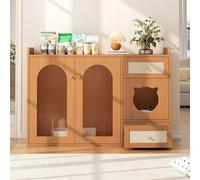 Lettiera multiuso per gatti e gatti, in legno di noce, 120 x 45 x 83 cm