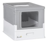 Lettiera per Gatti 47,5x35,5x36,7 cm in PP Bianco e Grigio
