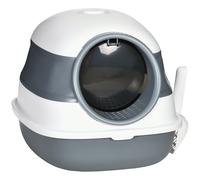 Lettiera per Gatti 5 kg Max 52x41x38 cm con Paletta e Deodorante in Polipropilene e ABS Bianca e Grigia