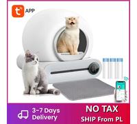 Lettiera per gatti autopulente intelligente da 65 litri Lettiera chiusa con controllo automatico delle app di grande capacità con sacchetti per la spazzatura per tappetino per lettiera per gatti 3Roll
