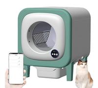 Lettiera per gatti autopulente per gatti intelligente automatica con controllo video APP Monitoraggio 72L Grande capacità Assorbimento degli odori Rilevamento di più gatti per 3,3 ~ 20 libbre (1,4 ~ 9