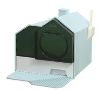 Lettiera per Gatti Chiusa 47x45x42cm con Vassoio Estraibile Tappetino e Paletta Azzurro