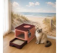 Lettiera per gatti con cassetto completamente chiuso, lettiera per gatti, cassetto grande completamente chiuso, ingresso dall'alto, antiodore e antispruzzo, toilette per gatti, forniture per gatti Que