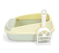 Lettiera per gatti con pala, facile da pulire, design compatto, previene gli odori; ideale per la manutenzione dell'igiene del tuo animale domestico.