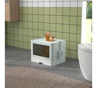 Lettiera per gatti coperta Pawhut con scatola, pala e spazzola 48,5X38X36,5Cm