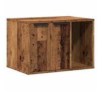 Lettiera per gatti, effetto legno anticato, 60 x 40 x 40 cm, con due ingressi, versatile mobile per nascondersi, dormire, graffiare e giocare in soggiorno o balcone