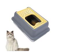 Lettiera per Gatti in Acciaio Inossidabile, Lettiera per Gatti con Coperchio Aperto, Lato Alto, Antispruzzo, Lettiera per Gatti in Metallo, 23,62x15,94x13,19 Pollici, per (Grigio