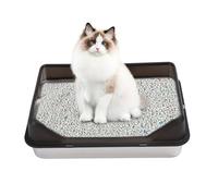 Lettiera per Gatti in Acciaio Inossidabile, Lettiera per Gatti con Coperchio Aperto, Lato Alto, Antispruzzo, Lettiera per Gatti in Metallo con Paletta, 23,62x15,75x3,94 Pollici,