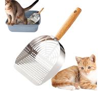 Lettiera Scoop - Separatore per rifiuti metallici, manico ergonomico Poop Rake | Lifter per gattini extra largo per scatole grandi, strumento non stick-scoop, detergente per animali domestici per casa