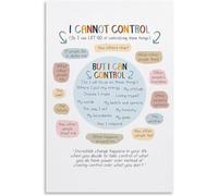 Letting Go Poster Focus on What You Can Control Chart Canvas Wall Art for Meditation Space Decor Inspirational Gift(Unframed,12x18inch(30x45cm))