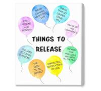 Letting Go Poster Things to Release Mental Health Art for Therapy Office School(Unframed,16x24inch(40x60cm))