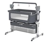 Lettini con sbarre Lettini da Affiancare Culla per bambini Regolabile Multifunzionale Baby Bassinet Bambino Dormitore Portatile Baby Swing con Bluetooth Music 5 Swaying Gears Telecomando (Gray)