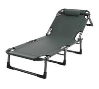 Lettini da Campeggio Oxford a Doppio Strato, Letto Richiudibile Singolo Pieghevole con Cuscino for Adulti, Letto da Esterno Resistente con Schienale Regolabile in 4 Posizioni