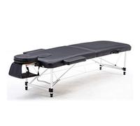 Lettini da massaggio pieghevoli in alluminio, per spa, lettino, salone di bellezza, con foro per il viso (nero, 185 x 60 cm)