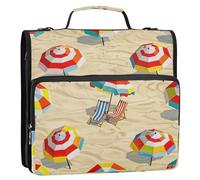 Lettini da spiaggia estivi Cartoon 3,8 cm 3 anelli raccoglitore organizzatore con tracolla impermeabile portatile casa viaggio sicuro borsa di immagazzinaggio per la scuola media Bolsa de cremallera