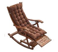 Lettini prendisole, Lettini prendisole, Sedie da campeggio Lettini da giardino Sedia pieghevole Poltrona reclinabile in bambù pieghevole, Sedia a dondolo regolabile a 5 v,Wood Color+red Cotton Pad