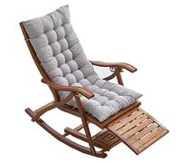 Lettini prendisole, sedie da campeggio, lettini da giardino, sedie pieghevoli, reclinabili in bambù, sedia a dondolo regolabile a 5 velocità, cuscinetto in cotone e massa,Wood Color+khaki Cotton Pad