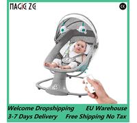 Lettino a dondolo elettrico per bambini, sedia a dondolo automatica, altalena elettrica di lusso per bambini, poltrona reclinabile, cintura di sicurezza a cinque punti con telecomando