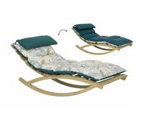 Lettino a dondolo floreale grün