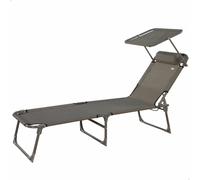 E_0002_S8902377 Aktive Lettino Aktive Pieghevole Ombrellone Grigio 193 x 30 x 53