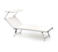 Lettino alluminio da mare mod. Freak bianco telo in textilene da 750 grammi