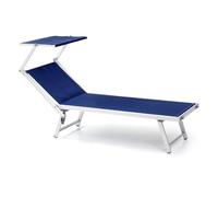 Lettino alluminio da mare mod. Freak blu telo in textilene da 750 grammi