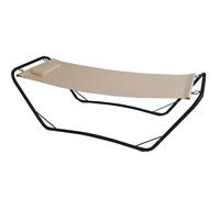 Lettino Amaca a Dondolo con Supporto Java in Acciaio e Pvc Beige