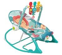 Lettino bebe elettrico, altalena portatile, lettino per neonati e sedile con vibrazione lenitiva, arco di gioco con 3 giocattoli, 3 punti imbracatura (blu)