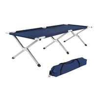 LETTINO BRANDINA BRANDA CAMPEGGIO ALLUMINIO TUBOLARE 35/25MM TELO PVC BLU