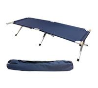 LETTINO BRANDINA LETTO DA CAMPEGGIO CAMPING XL ACCIAIO PIEGHEVOLE CON BORSA BLU