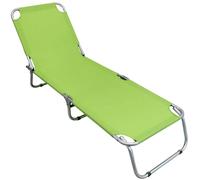 Lettino brandina verde pieghevole da spiaggia in alluminio Aday
