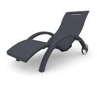 Lettino chaise longue Inclinabile con Ruote, per Bordo Piscina, SPA, Arkema Design Serendipity Dimensioni 144-171x59x h 69-100 cm -14 kg Antracite aantracite