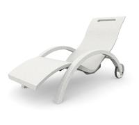 Lettino Chaise Longue da Esterno Giardino Inclinabile con Ruote Arkema Serendipity Bianca