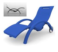 Lettino chaise longue Inclinabile con Ruote, per Bordo Piscina, SPA, Arkema Design Serendipity Dimensioni 144-171x59x h 69-100 cm -14 kg BLU blu
