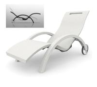 Lettino chaise longue Inclinabile con Ruote, per Bordo Piscina, SPA, Arkema Design Serendipity Dimensioni 144-171x59x h 69-100 cm -14 kg Bianco bianco