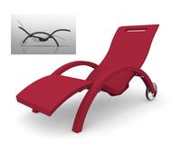 Lettino chaise longue Inclinabile con Ruote, per Bordo Piscina, SPA, Arkema Design Serendipity Dimensioni 144-171x59x h 69-100 cm -14 kg Rosso rosso