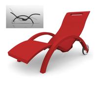 Lettino chaise longue Inclinabile con Ruote, per Bordo Piscina, SPA, Arkema Design Serendipity Dimensioni 144-171x59x h 69-100 cm -14 kg Ruby rosso