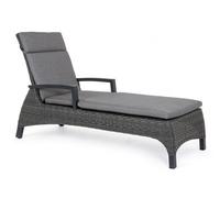 Lettino con Cuscini Britton Antracite in Alluminio