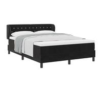 lettino con materasso vidaXL Nero 140x200 cm VellutoLetto multifunzionale con ripiani