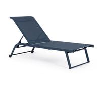 Lettino con Ruote Linea Taylor in Alluminio e Textilene Blu Navy con Schienale R