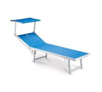 Garden Friend Lettino Ibiza struttura in alluminio copertura in textilene misure h36x186x59 cm Blu