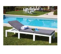 IPAE PROGARDEN Lettini Prendisole con Cuscino, Polipropilene, Bianco, 65x195x78h cm