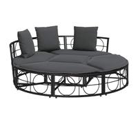 Lettino da esterno in polyrattan con cuscino, modulare da giardino, isola solare, resistente alle intemperie, per terrazza, balcone, piscina, comoda sdraio relax senza tetto, per rilassarsi all'aperto