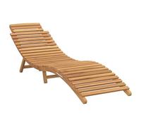 Lettino da giardino con cuscino marrone in teak massiccio, 198 x 55 x 58,5 | Schienale robusto, capacità di carico di 110 kg, cinghie in tessuto resistenti alle intemperie, facile da pulire